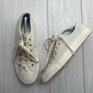Converse Chuck Taylor All Star White Leather Low Top Sneakers Women's Size 9